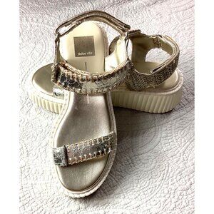 Dolce Vita Metallic Platform Sandals * Woven Strap Detailing - Womens 7.5*NWOT